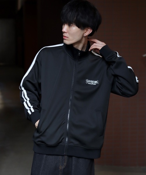 セール】side line logo stitch track jacket / サイドライン