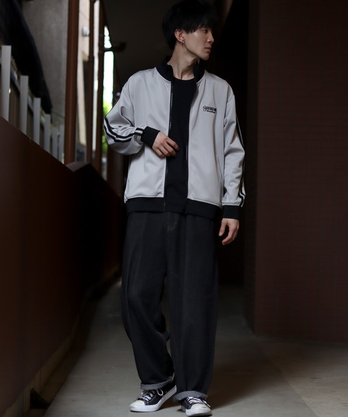 セール】side line logo stitch track jacket / サイドライン
