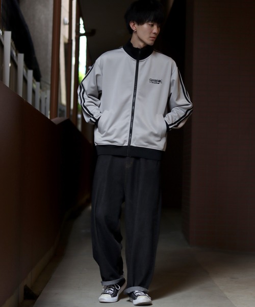 SITRY（シトリー）の「side line logo stitch track jacket / サイドライン ロゴ刺繍 トラックジャケット ジャージ（ジャージ・メンズ・ブラック/カーキ/サックスブルー/サンドベージュ・M/L）」の18枚目の写真