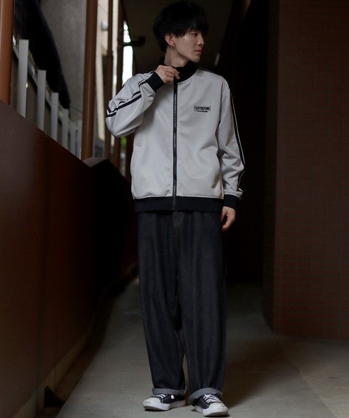 SITRY（シトリー）の「side line logo stitch track jacket / サイドライン ロゴ刺繍 トラックジャケット ジャージ（ジャージ・メンズ・ブラック/カーキ/サックスブルー/サンドベージュ・M/L）」の17枚目の写真