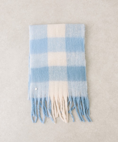 OLIVE des OLIVE（オリーブデオリーブ）の「【WEB限定】ハートチャーム付きチェックブークレマフラー　1032160020（マフラー・レディース・ブラウン/サックスブルー・FREE）」の11枚目の写真