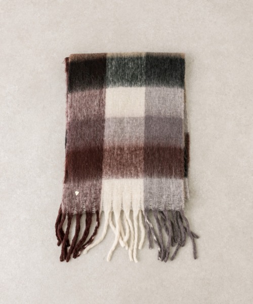 OLIVE des OLIVE（オリーブデオリーブ）の「【WEB限定】ハートチャーム付きチェックブークレマフラー　1032160020（マフラー・レディース・ブラウン/サックスブルー・FREE）」の10枚目の写真