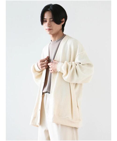 CRAFT STANDARD BOUTIQUE(クラフトスタンダードブティック)の「ワッフルカーディガン(カーディガン/ボレロ・メンズ・アイボリー/ブラック/レッド系その他5/モカ・M/L)」の8枚目の写真