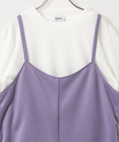 NAVY(ネイビー)の「インナー付き サロペット+長袖Tシャツ セット アンサンブル(サロペット/オーバーオール・キッズ・パープル/ブラウン/ブラック・120cm/150cm/140cm/130cm/160cm/110cm)」の5枚目の写真
