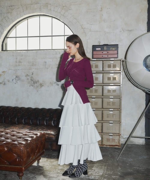 VIOLETTA（ヴィオレッタ）の「アーガイル柄フロントジップカーディガン（ニット/セーター・レディース・ブラック/ピンク系その他/グレー/ブルー・FREE）」の21枚目の写真