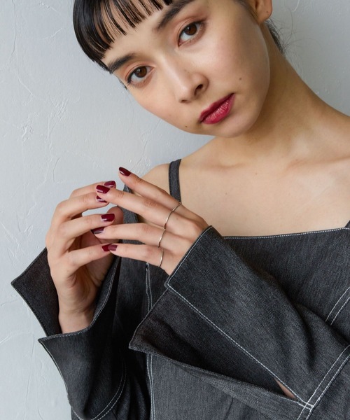 HARE（ハレ）の「ステンレス/Thin Ring 5set(HARE)（リング・レディース・シルバー・FREE）」の2枚目の写真