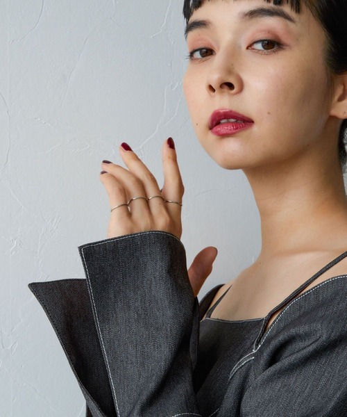 HARE（ハレ）の「ステンレス/Thin Ring 5set(HARE)（リング・レディース・シルバー・FREE）」の4枚目の写真