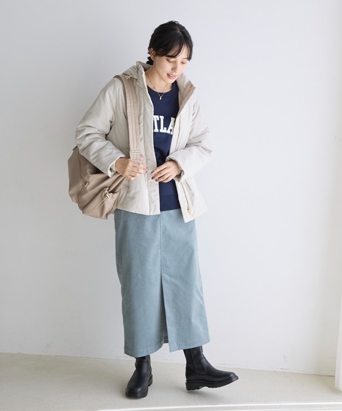 GLOBAL WORK（グローバルワーク）の「コーデュロイストレッチスカート/906751（スカート・レディース・スミクロ/グレー系その他3/モカ/グリーン系その他4/グレイッシュベージュ・LARGE/MEDIUM/SMALL）」の18枚目の写真