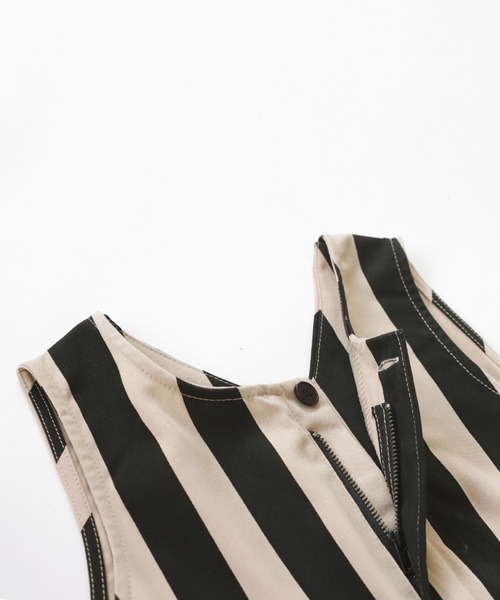 antiqua（アンティカ）の「ストライプ柄サロペット（サロペット/オーバーオール・キッズ・ブラック・150/130/120/140/160）」の20枚目の写真