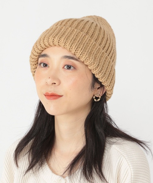 studio CLIP(スタディオクリップ)の「カラフルニットワッチ(ニットキャップ/ビーニー・レディース・アイボリー/ブルー/ライトグリーン/ベージュ/ブラック/イエロー/カーキ/オレンジ・FREE)」の3枚目の写真