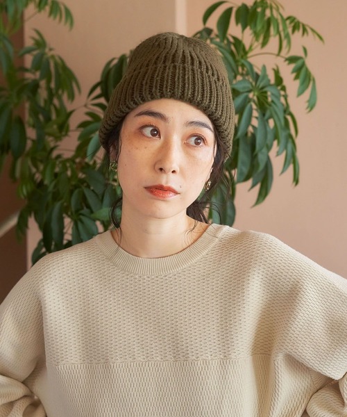 studio CLIP(スタディオクリップ)の「カラフルニットワッチ(ニットキャップ/ビーニー・レディース・アイボリー/ブルー/ライトグリーン/ベージュ/ブラック/イエロー/カーキ/オレンジ・FREE)」の4枚目の写真