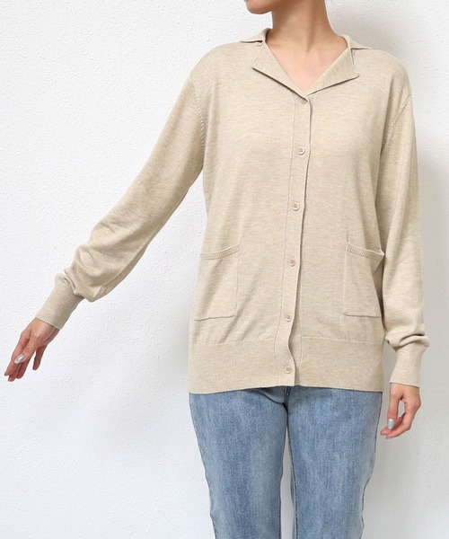 セール】襟付きニットカーディガン（カーディガン/ボレロ）｜evernavy