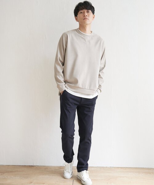 ikka(イッカ)の「【抗菌防臭/吸水速乾】清潔フェイクスエードレイヤード(スウェット・メンズ・グリーン/マスタード/ライトグレー/チャコールグレー/ブルー・XL/S/M/L)」の13枚目の写真