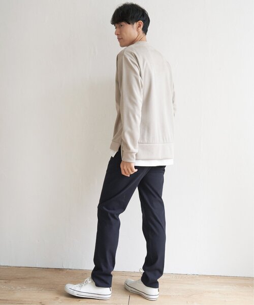 ikka(イッカ)の「【抗菌防臭/吸水速乾】清潔フェイクスエードレイヤード(スウェット・メンズ・グリーン/マスタード/ライトグレー/チャコールグレー/ブルー・XL/S/M/L)」の14枚目の写真