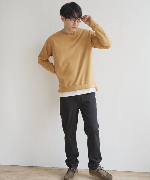 ikka(イッカ)の「【抗菌防臭/吸水速乾】清潔フェイクスエードレイヤード(スウェット・メンズ・グリーン/マスタード/ライトグレー/チャコールグレー/ブルー・XL/S/M/L)」の18枚目の写真