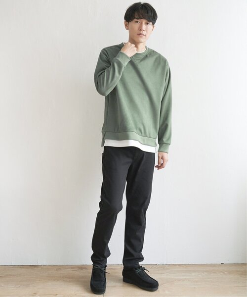 ikka(イッカ)の「【抗菌防臭/吸水速乾】清潔フェイクスエードレイヤード(スウェット・メンズ・グリーン/マスタード/ライトグレー/チャコールグレー/ブルー・XL/S/M/L)」の19枚目の写真