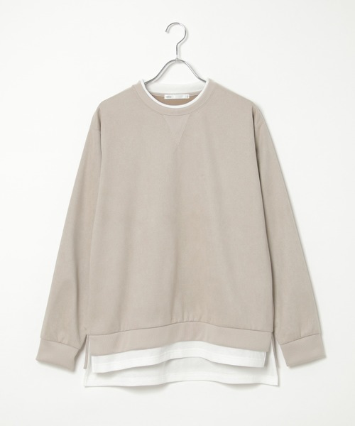 ikka(イッカ)の「【抗菌防臭/吸水速乾】清潔フェイクスエードレイヤード(スウェット・メンズ・グリーン/マスタード/ライトグレー/チャコールグレー/ブルー・XL/S/M/L)」の8枚目の写真