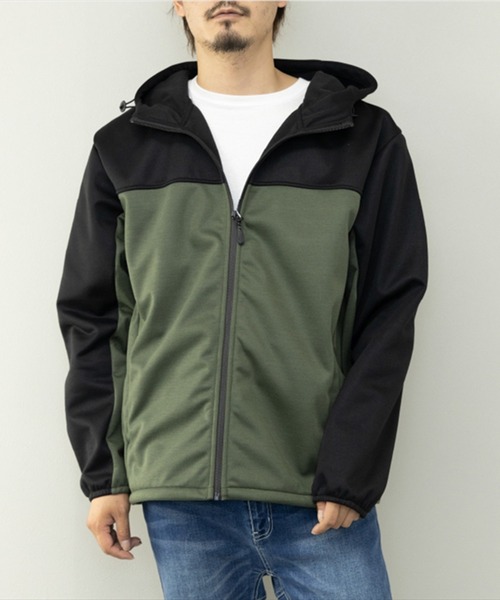 STYLEBLOCK(スタイルブロック)の「防風カット切替え止水ZIPパーカー(パーカー・メンズ・杢グレー/カーキ/ネイビー/チャコール・L/M)」の3枚目の写真