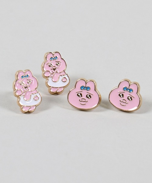 めろんぱん♡パープル♡ピンク♡うさぎ♡ SPINNS（スピンズ）の「【おぱんちゅうさぎ】ピアス＆ヘアゴム