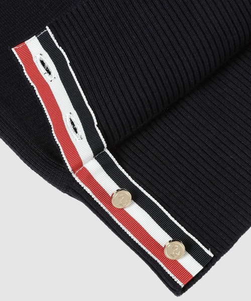 THOM BROWNE（トムブラウン）の「MILANO STITCH CREW NECK PULLOVER IN COTTON CREPE（ニット/セーター・メンズ・ネイビー系/グレー・2/1）」の4枚目の写真