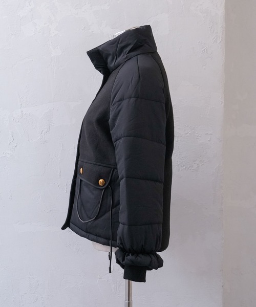 Diable baiser（ディアブルベーゼ）の「スタンドカラー中綿ジャケットコート（その他アウター・レディース・ブラック・MEDIUM/XX-LARGE/X-LARGE/LARGE）」の13枚目の写真
