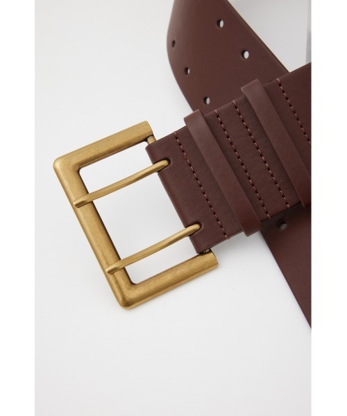 SLY（スライ）の「W PIN WIDE BELT ダブル ピン ワイド ベルト（ベルト・レディース・ブラウン/ブラック・FREE）」の16枚目の写真