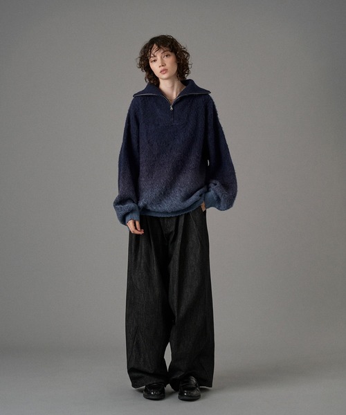 未使用品☆カシミヤ100%☆ゾーイ☆ハーフジップセーター☆グレーブラック 未使用品☆カシミヤ100%☆ゾーイ☆ハーフジップセーター☆グレー