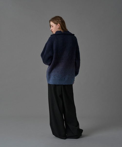 HALF ZIP SHAGGY ASSORT VOLUME KNIT / ハーフジップシャギーアソート