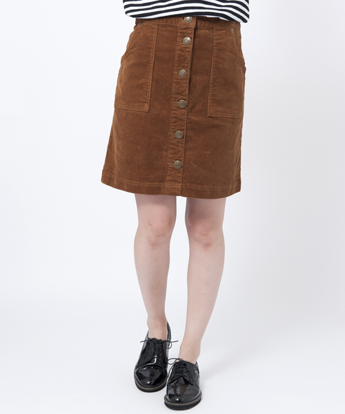 MILKFED.(ミルクフェド)の「FRONT BUTTON SKIRT(スカート・レディース・ホワイト/ベージュ/インディゴブルー・MEDIUM/SMALL)」の3枚目の写真