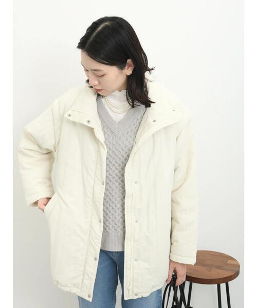 Samansa Mos2 blue(サマンサモスモスブルー)の「2wayキルトレス中綿ジャケット(ノーカラージャケット・レディース・キナリ/ブラック/ミント・F)」の15枚目の写真