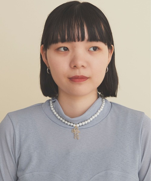 I am I in fact...（アイアムアイインファクト）の「ANGEL CHARM　pearl necklace（ネックレス・レディース・ゴールド・FREE）」の4枚目の写真