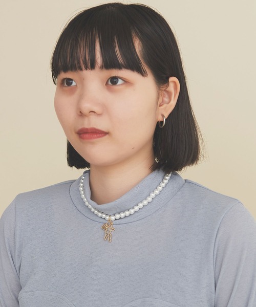 I am I in fact...（アイアムアイインファクト）の「ANGEL CHARM　pearl necklace（ネックレス・レディース・ゴールド・FREE）」の5枚目の写真