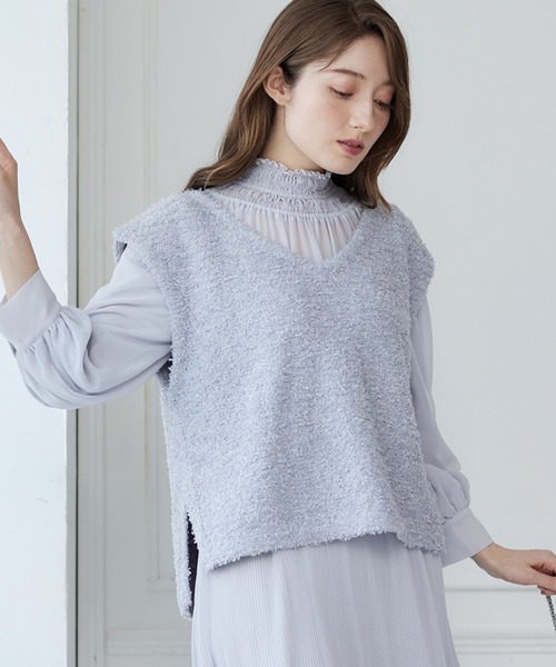 【セール】リボンツイードニットベスト（ベスト）｜12Twelve Agenda（トゥエルブ アジェンダ）