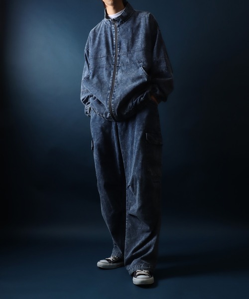 ANPAS（アンパス）の「Chemical Wash Denim Wide Balloon Cargo Pants/ケミカルウオッシュ デニム ワイドバルーン カーゴパンツ ヴィンテージ セットアップ対応（デニムパンツ・メンズ・ブルー/ブラック・L/M）」の21枚目の写真