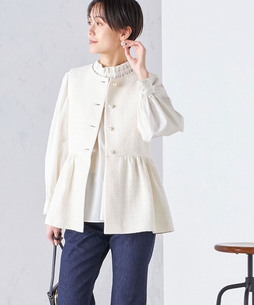 SHIPS（シップス）の「〈セレモニー対応可〉スラブ ツイード ジレ