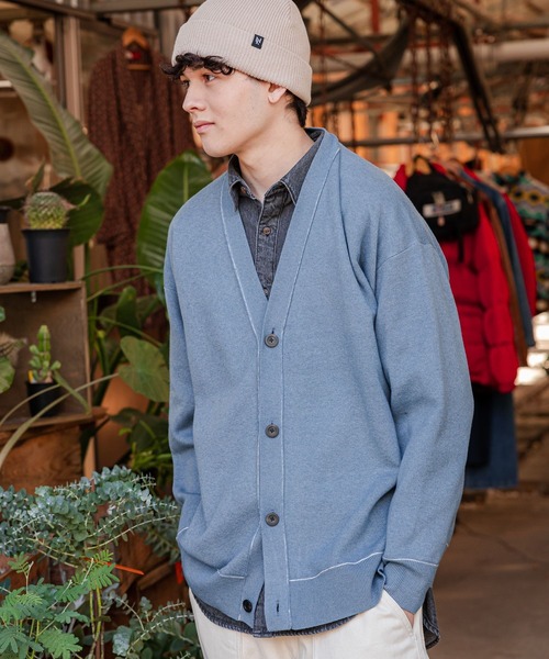 niko and（ニコアンド）の「WフェイスニットVネックカーディガン