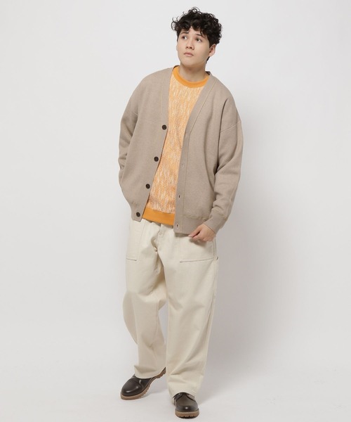 niko and（ニコアンド）の「WフェイスニットVネックカーディガン