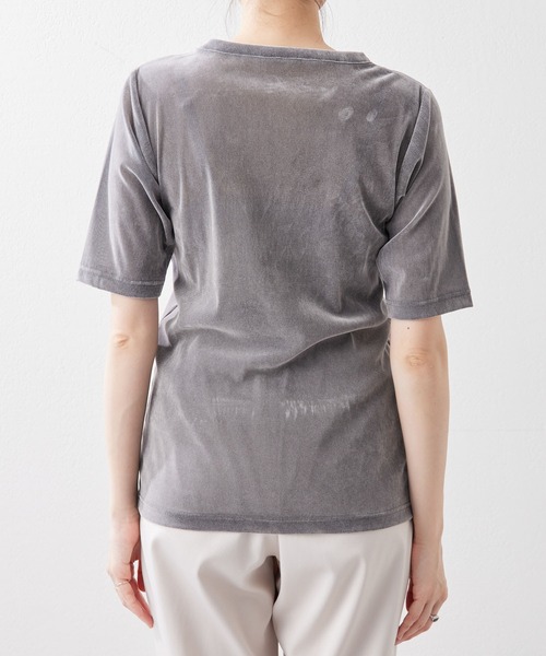 Whim Gazette(ウィムガゼット)の「フロッキーハーフスリーブプルオーバー(Tシャツ/カットソー・レディース・グレー/オフホワイト/ブルー・FREE)」の17枚目の写真