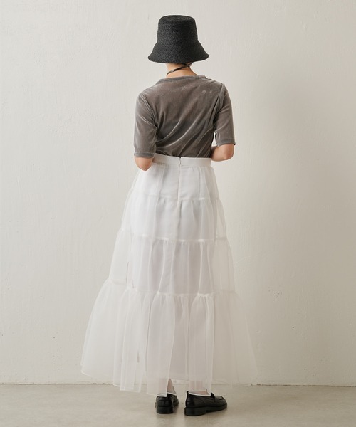 Whim Gazette(ウィムガゼット)の「フロッキーハーフスリーブプルオーバー(Tシャツ/カットソー・レディース・グレー/オフホワイト/ブルー・FREE)」の5枚目の写真