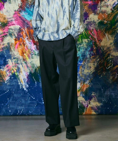 MAISON SPECIAL（メゾンスペシャル）の「《UNISEX》Schonherr One-Tuck Wide Pants/ションヘルワンタックワイドパンツ【MAISON SPECIAL/メゾンスペシャル】■セットアップ対応■（スラックス・メンズ・ブラック/ブルー/カーキ/ブラウン/ダークグリーン・1/2/0）」の15枚目の写真