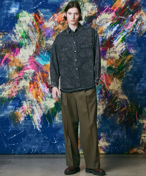 MAISON SPECIAL（メゾンスペシャル）の「《UNISEX》Schonherr One-Tuck Wide Pants/ションヘルワンタックワイドパンツ【MAISON SPECIAL/メゾンスペシャル】■セットアップ対応■（スラックス・メンズ・ブラック/ブルー/カーキ/ブラウン/ダークグリーン・1/2/0）」の10枚目の写真