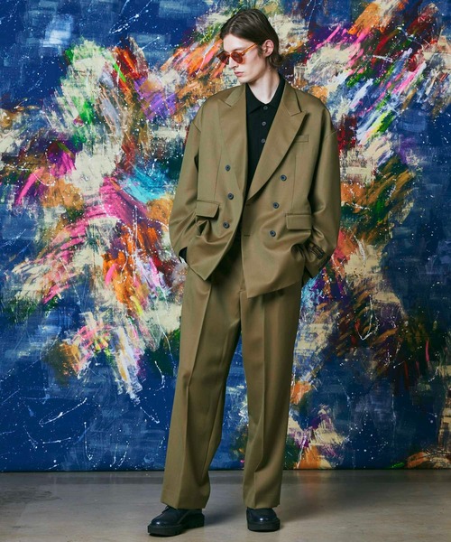 MAISON SPECIAL（メゾンスペシャル）の「《UNISEX》Schonherr One-Tuck Wide Pants/ションヘルワンタックワイドパンツ【MAISON SPECIAL/メゾンスペシャル】■セットアップ対応■（スラックス・メンズ・ブラック/ブルー/カーキ/ブラウン/ダークグリーン・1/2/0）」の12枚目の写真