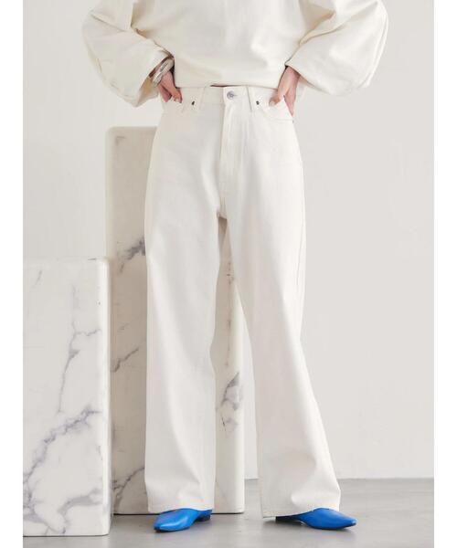 AMERICAN HOLIC（アメリカンホリック）の「ワイドデニム（デニムパンツ・レディース・ライトインディゴブルー/ホワイト・XS/L/M/S）」の3枚目の写真