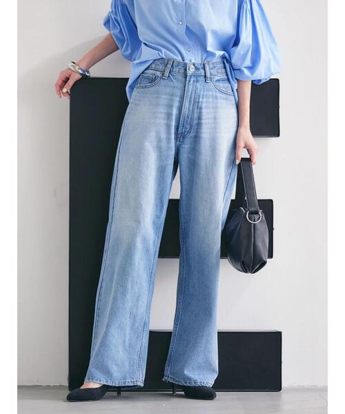 AMERICAN HOLIC（アメリカンホリック）の「ワイドデニム（デニムパンツ・レディース・ライトインディゴブルー/ホワイト・XS/L/M/S）」の4枚目の写真