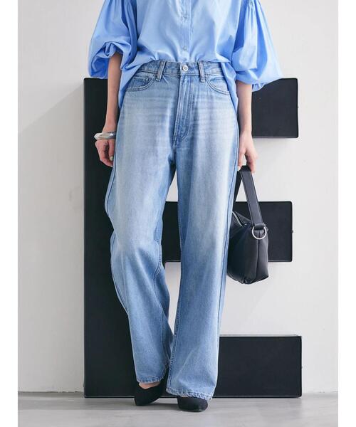 AMERICAN HOLIC（アメリカンホリック）の「ワイドデニム（デニムパンツ・レディース・ライトインディゴブルー/ホワイト・XS/L/M/S）」の5枚目の写真