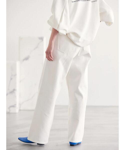 AMERICAN HOLIC（アメリカンホリック）の「ワイドデニム（デニムパンツ・レディース・ライトインディゴブルー/ホワイト・XS/L/M/S）」の11枚目の写真