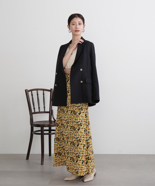 N.(N. Natural Beauty Basic)(エヌエヌナチュラルビューティーベーシック)の「◆ぼかしフラワープリントスカート(スカート・レディース・イエロー/ブルー・MEDIUM)」の6枚目の写真