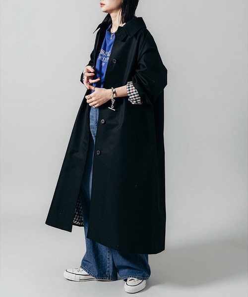 Aquascutum（アクアスキュータム）の「【別注】Aquascutum×LESSAGE ステンカラーコート（ステンカラーコート・レディース・ベージュ/ネイビー/ブラック・36/38）」の4枚目の写真