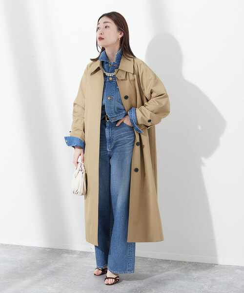 Aquascutum（アクアスキュータム）の「【別注】Aquascutum×LESSAGE ステンカラーコート（ステンカラーコート・レディース・ベージュ/ネイビー/ブラック・36/38）」の6枚目の写真