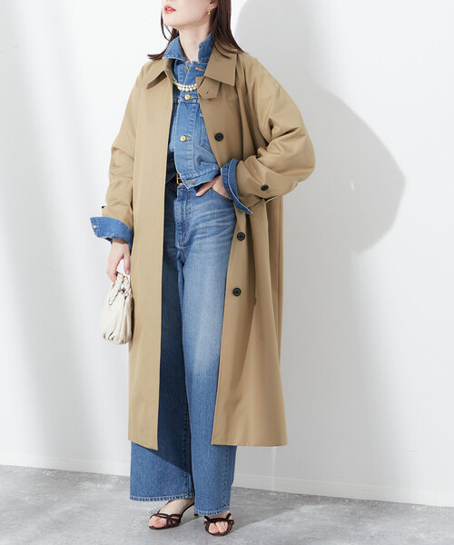 Aquascutum（アクアスキュータム）の「【別注】Aquascutum×LESSAGE ステンカラーコート（ステンカラーコート・レディース・ベージュ/ネイビー/ブラック・36/38）」の9枚目の写真